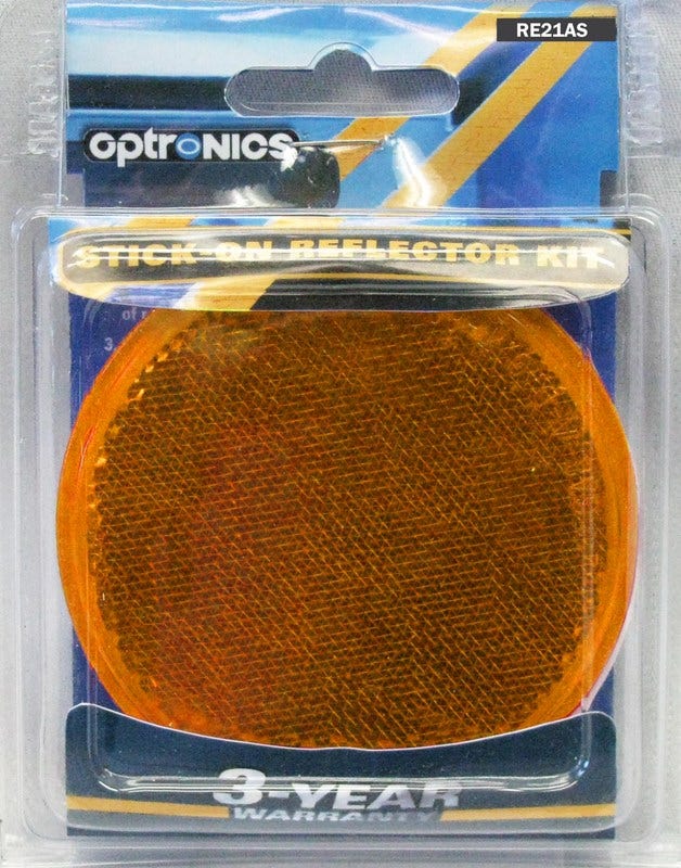 Optronics Re21as Round 3" Reflector, Amber   Round 3  Reflector, Amber