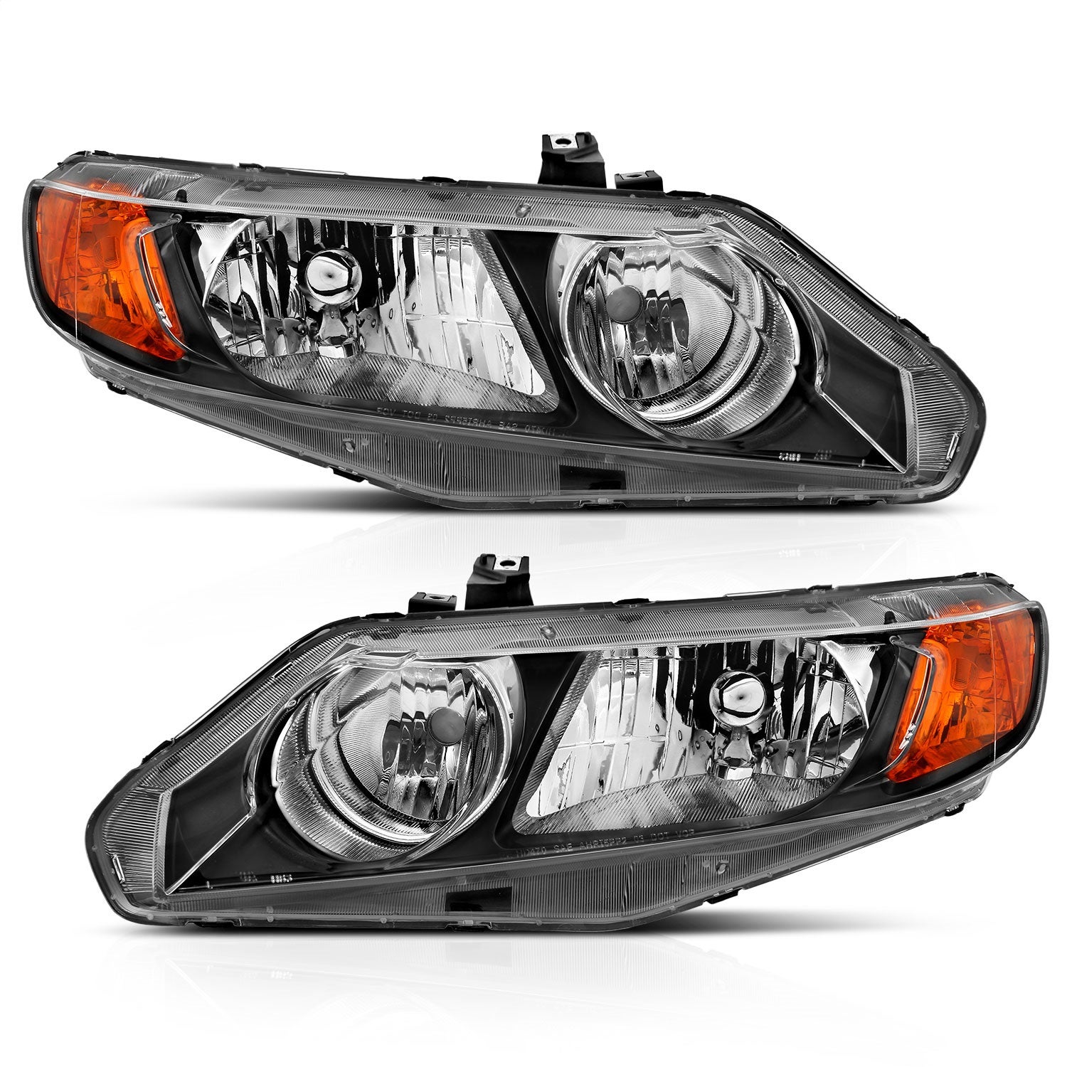 Anzo Usa 121547 Crystal Headlight Set Fits 06-11 Civic   Crystal Headlight Set