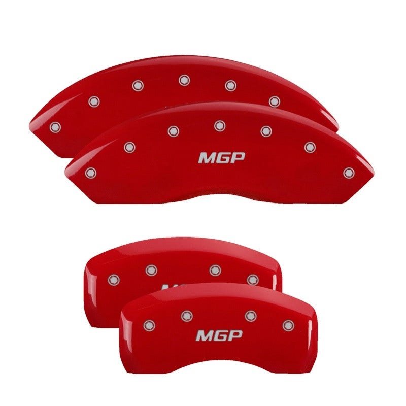 Mgp Caliper Covers 54015Smgprd Mgp Red Powder Coat Finish, Silver Characters,