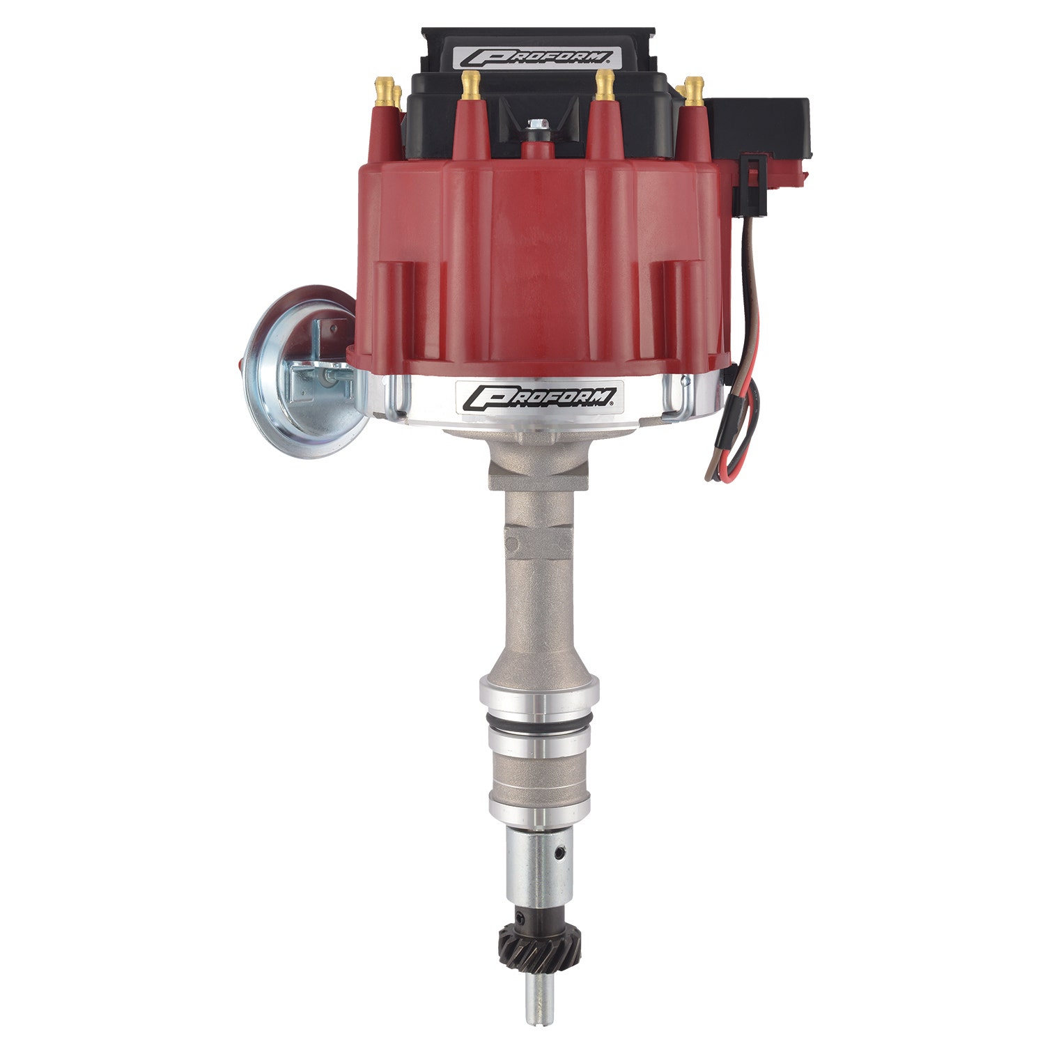 Proform 66983R Vacuum Advance Hei Distributor With Steel Gear And Red Cap For