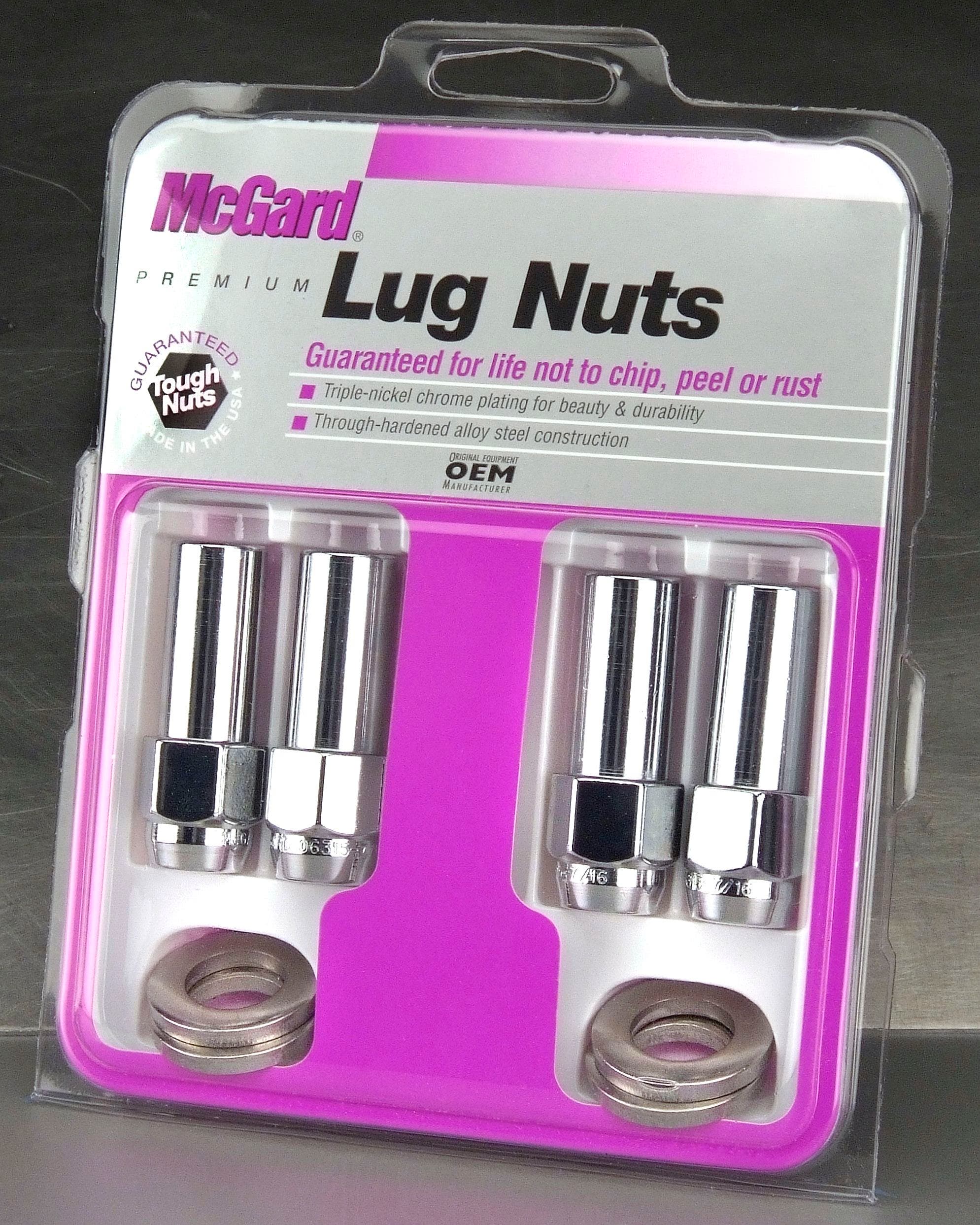 Mcgard 63016 Chrome Extra Long 1.365" Shank Style Lug Nut Set (M12 X 1.5 Thread