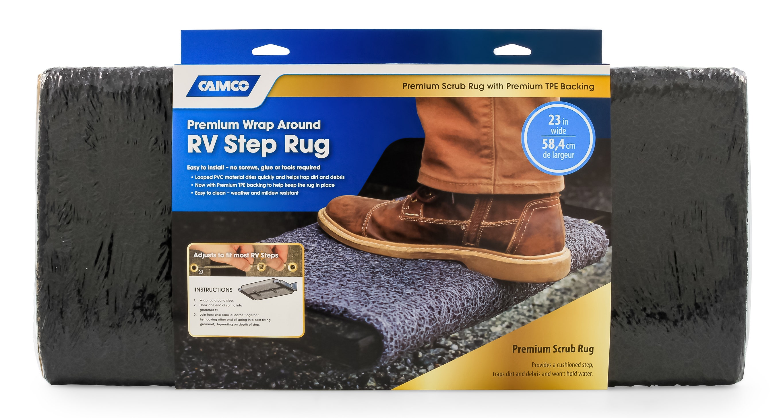 Scrub Rug Tpe 22 X 23 Blk   Entry Step Rug; Compatibility - Manual And Electric