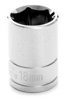 Performance Tool W32218 1/2 Dr 18Mm 6Point Socket, 1 Pack   Socket; Type -
