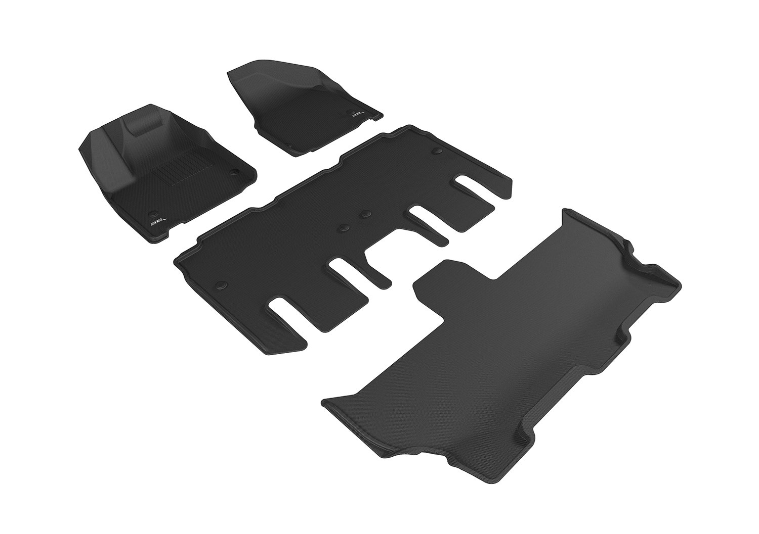 3D Kagu Floor Mat 3 Row Set Black 3D Kagu Floor Mat 3 Row Set Black
