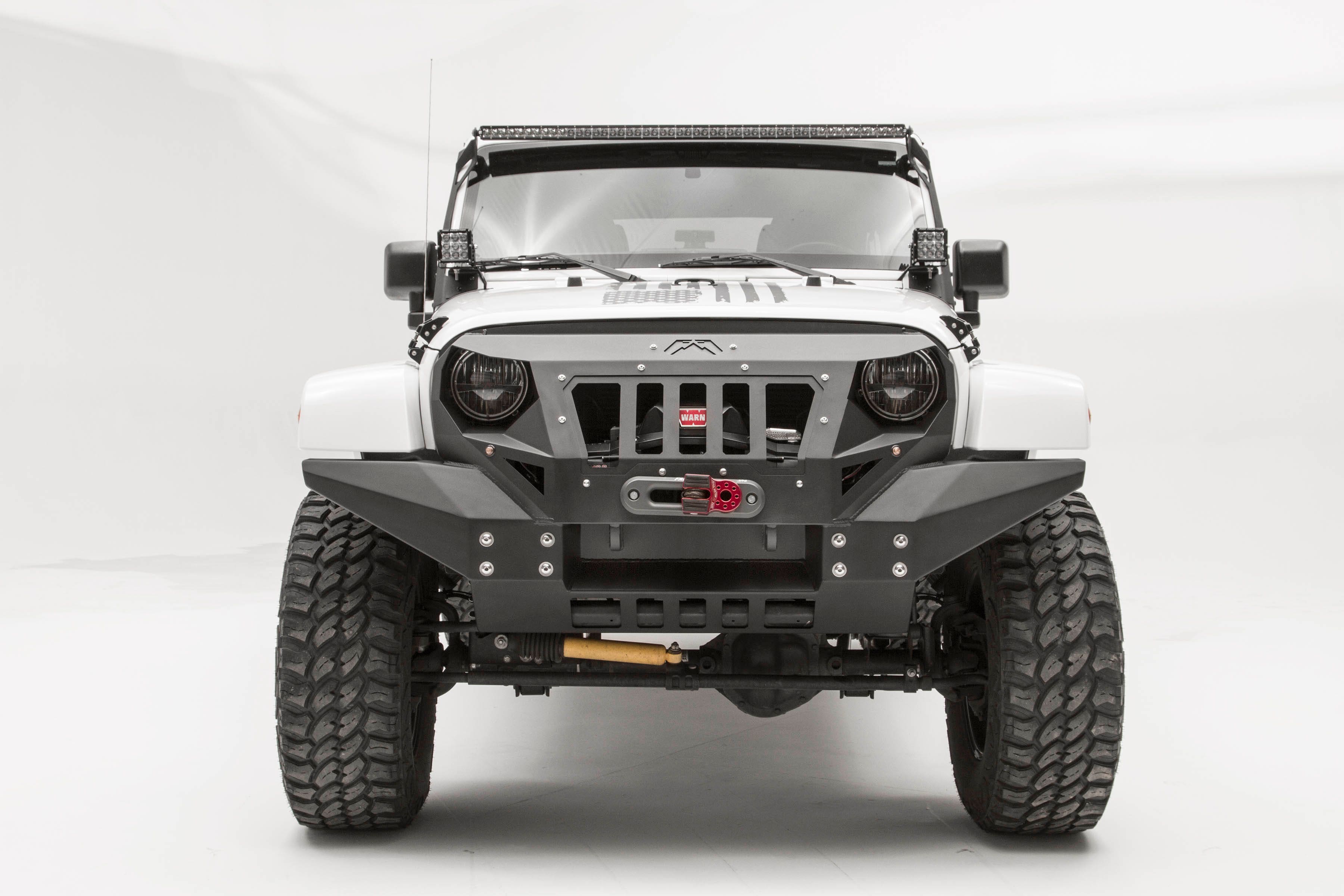 Fab Fours Gr1010-1 Grumper Grill/Front Bumper Fits 07-18 Wrangler (Jk)   Bumper