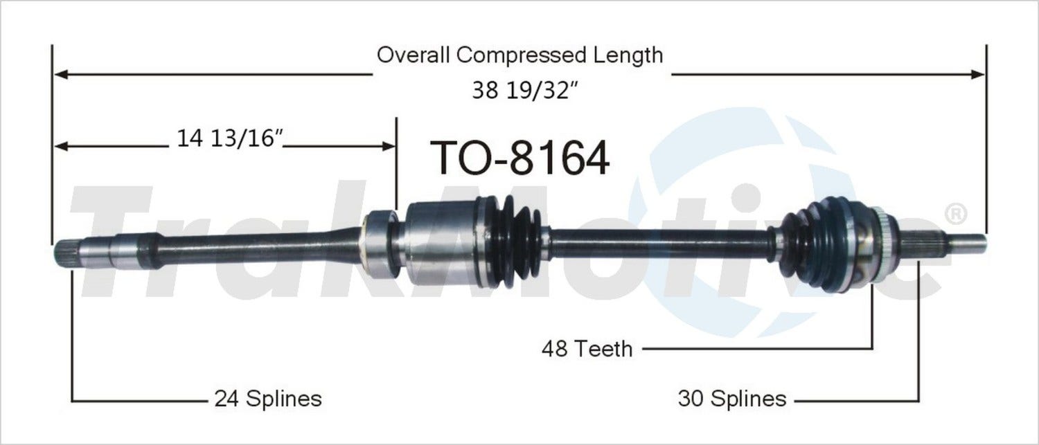 Trakmotive Cv Axle Shaft P/N:To-8164  Cv Axle Shaft P/N:
