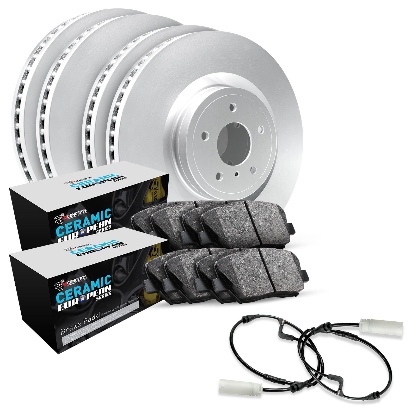 R1 Concepts Wdtc2-12533 R1 Brake Rotors - Carbon Coated W/ Euro Ceramic Pads &