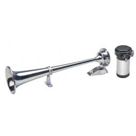 Wolo (145) Sea Alert Chrome Plated Trumpet Horn - 12 Volt, High Tone  () Sea