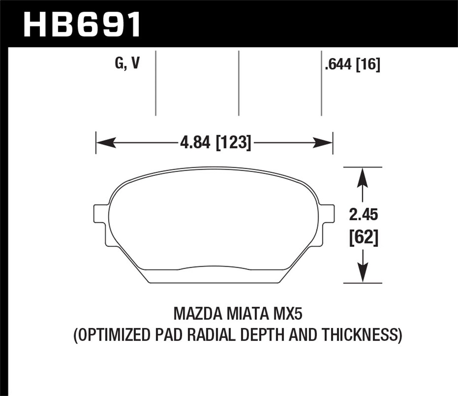 Hawk Performance Hb691g.644 Dtc-60 Disc Brake Pad Fits 06-14 Mx-5 Miata   Dtc-60