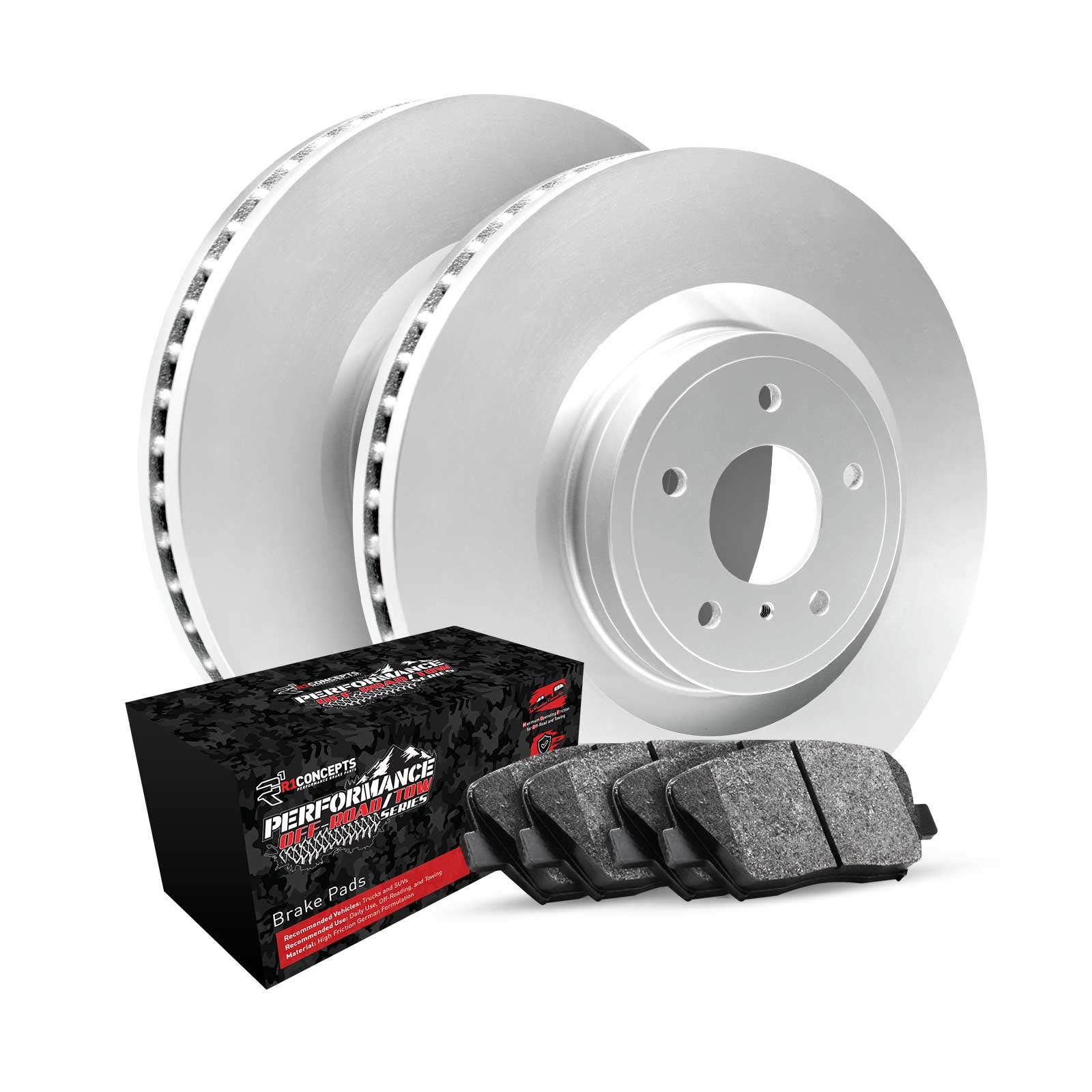 R1 Concepts Wdvn1-42015 R1 Brake Rotors - Carbon Coated W/ Perf Off-Road/Tow