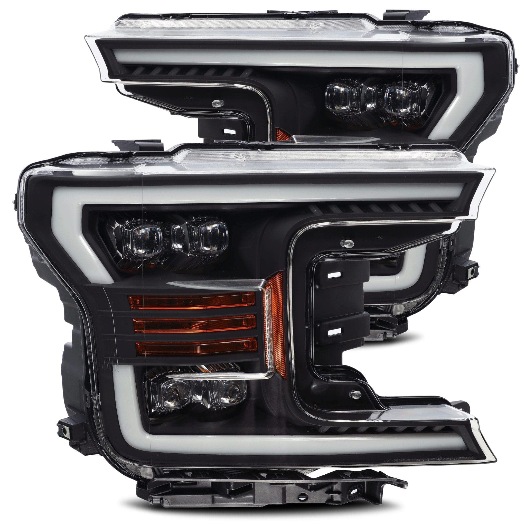 Alpharex-Led Projector Headlights Plank Style Design Matte Black -Led Projector