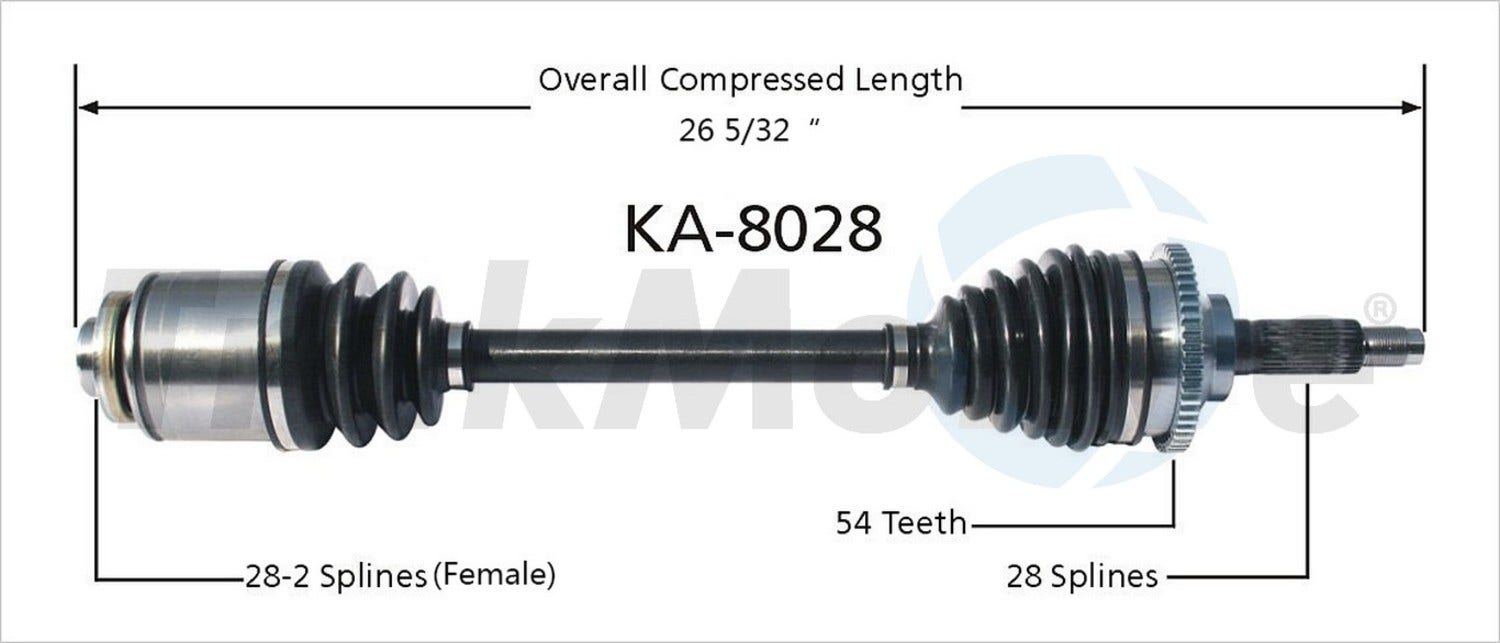 Trakmotive Cv Axle Shaft P/N:Ka-8028  Cv Axle Shaft P/N:
