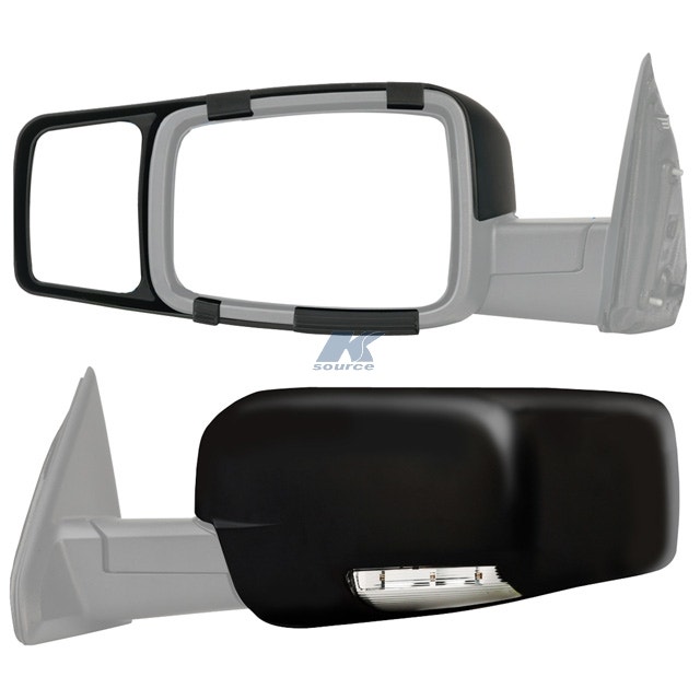 Fit System 80710 Snap-On Black Towing Mirror For Dodge Ram 1500/2500/3500 - Pair