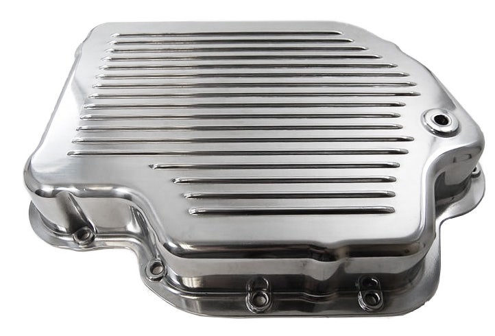 Racing Power Company R8492 Polished Aluminum Finned Transmission Pan   Polished
