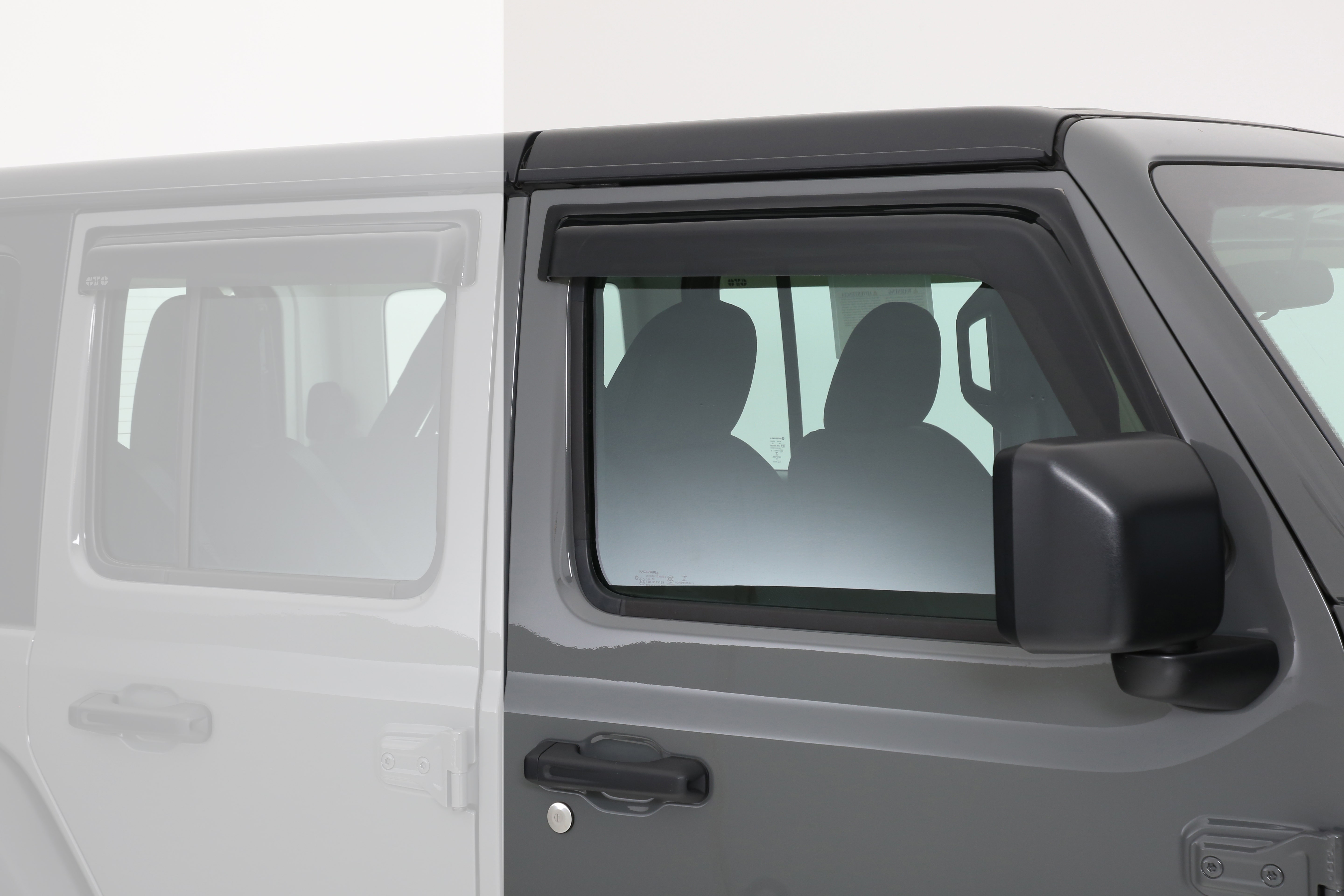 Gt Styling 80644S Smoke Front Window Ventguards Fits 2018-2019 Jeep Wrangler