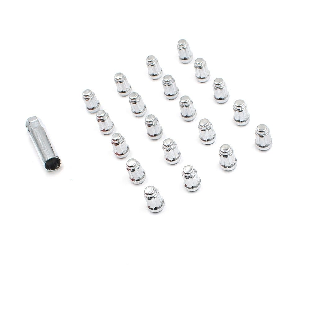 Wheel Accessories Parts Set Of 20 Chrome 14X1.5 Spline Lug Nuts 1.50" Long Truck