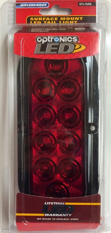 Optronics Stl78rk Red Lens 6" Oval Sealed Led Light For Surface Mount   Red Lens