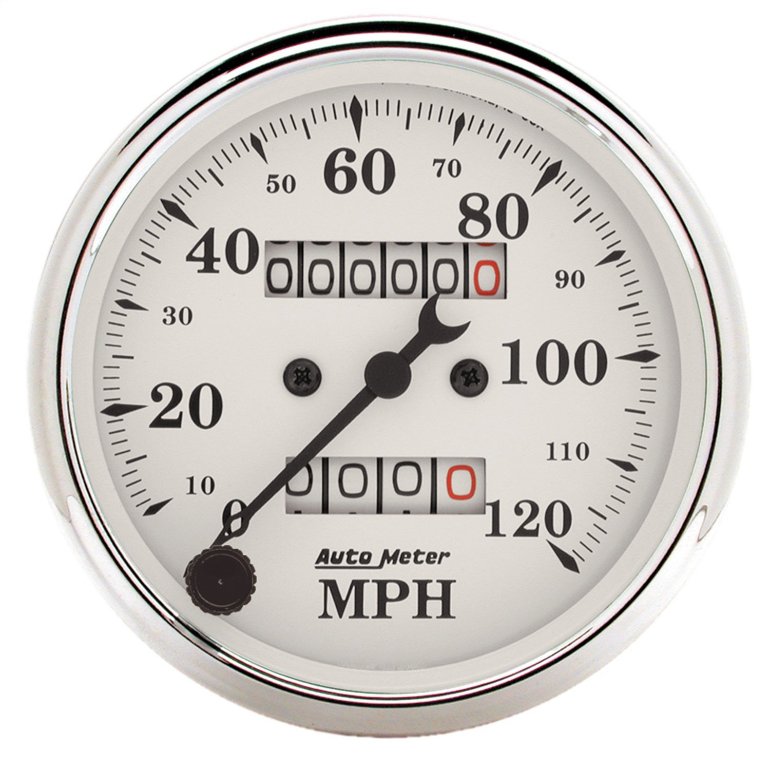 Autometer 1693 Old Tyme White Mechanical Speedometer   Old Tyme White Mechanical