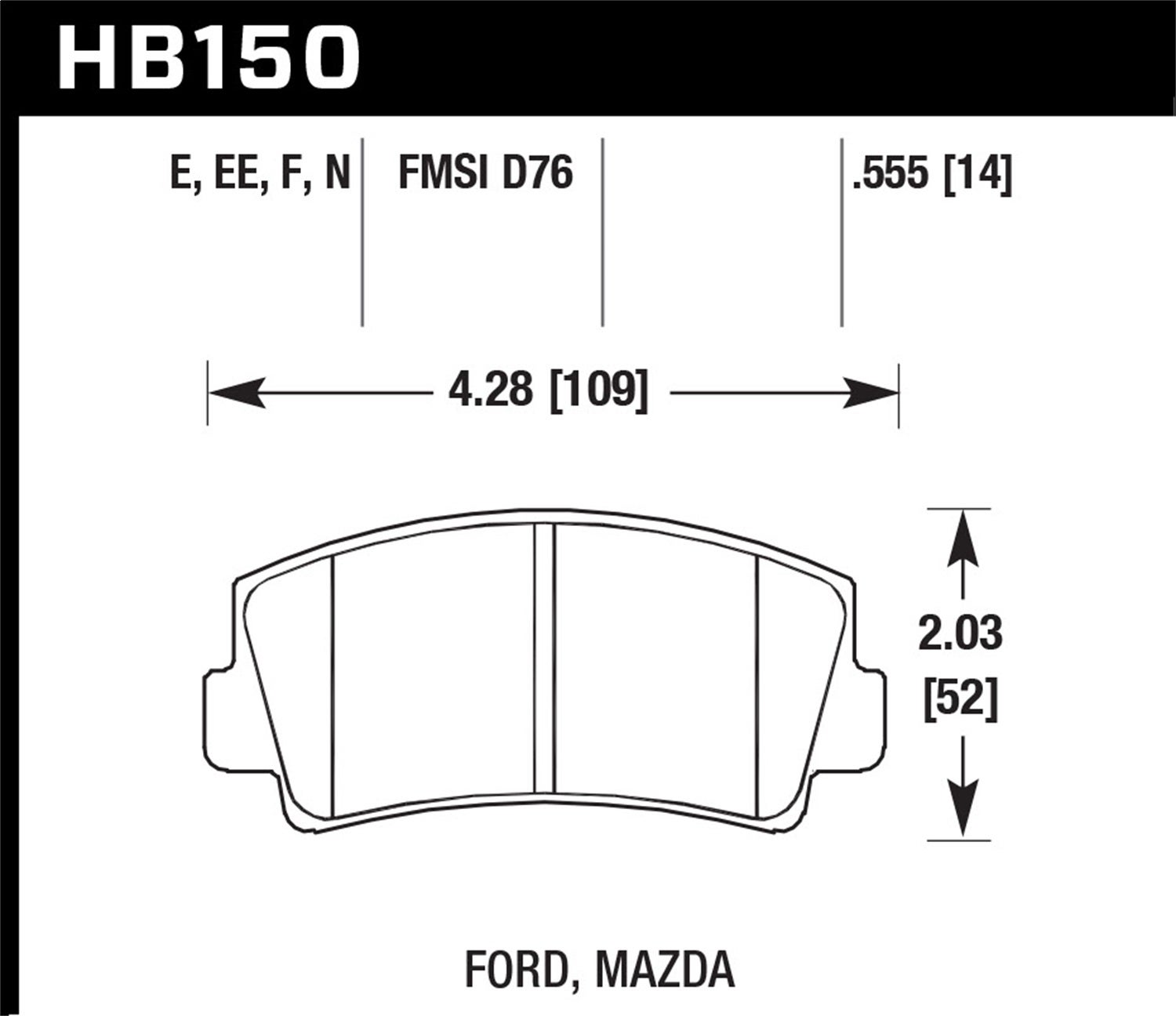 Hawk Performance Hb150f.555 Hps Disc Brake Pad   Hps Disc Brake Pad
