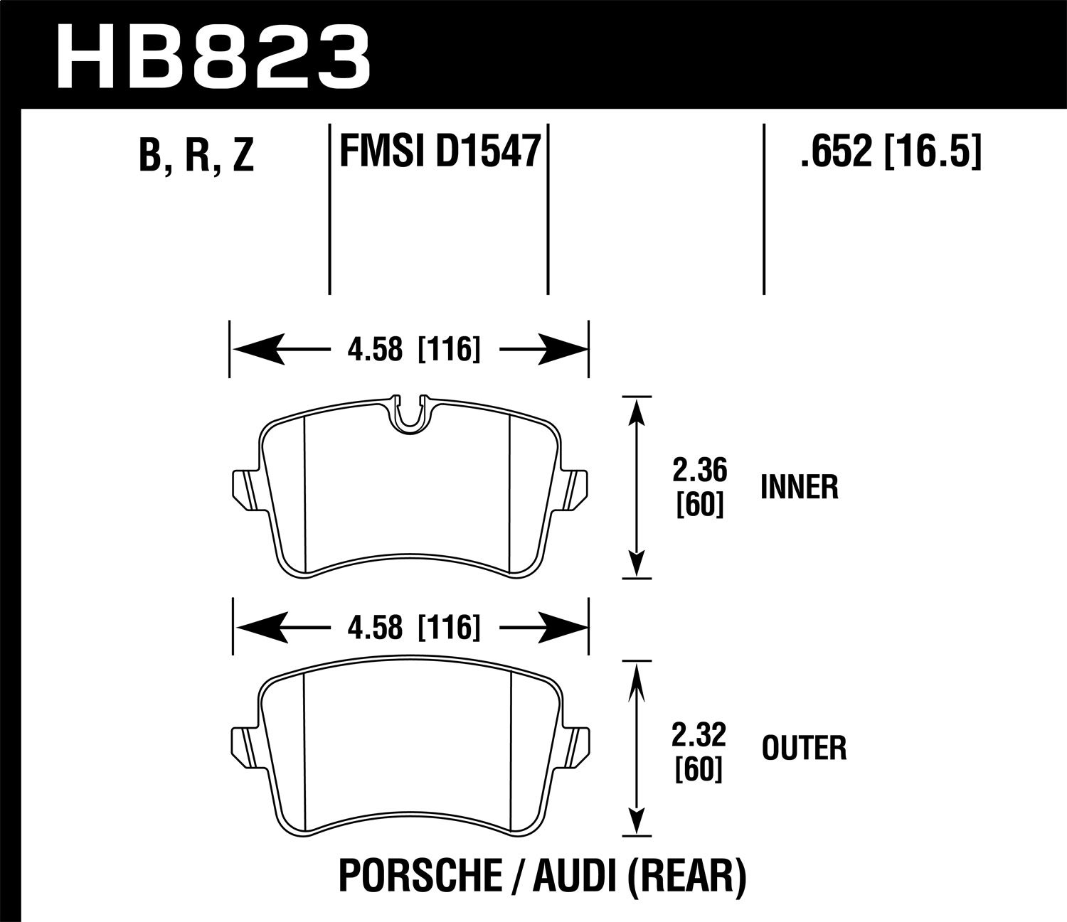 Hawk Performance Hb823z.652 Performance Ceramic Disc Brake Pad   Performance