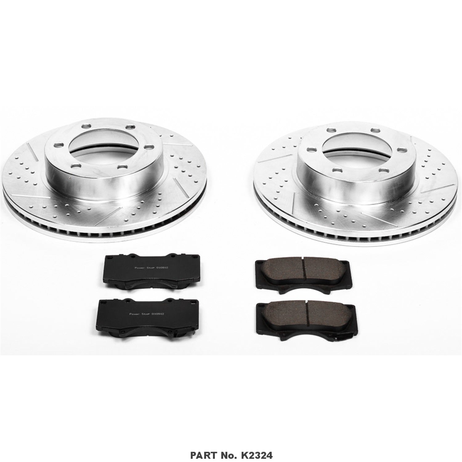 Power Stop K2324 Front Z23 Carbon Fiber Brake Pads With Drilled & Slotted Brake