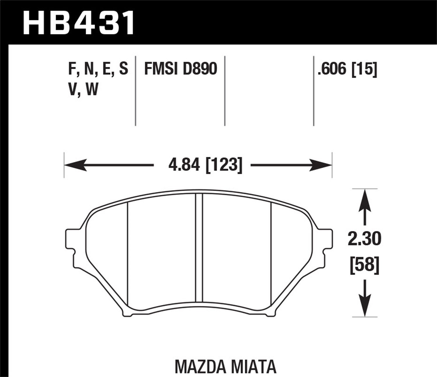Hawk Performance Hb431g.606 Dtc-60 Disc Brake Pad Fits 01-05 Miata   Dtc-60 Disc