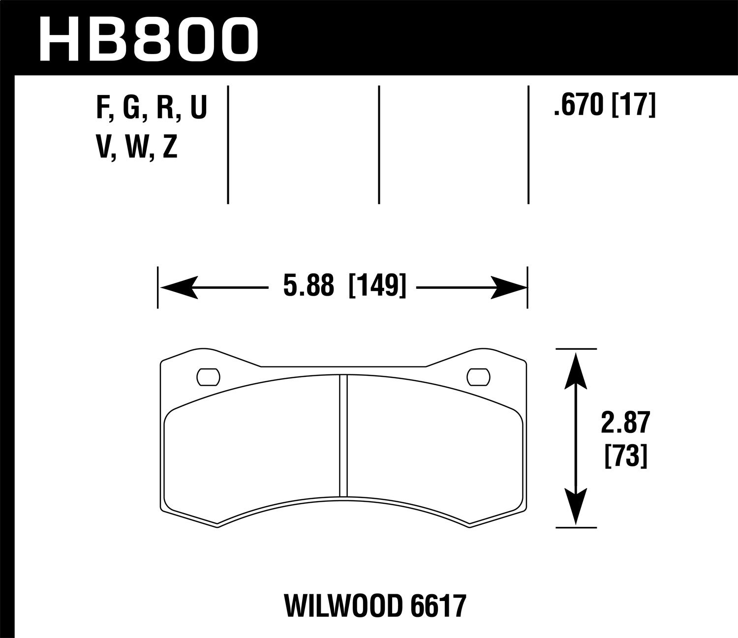 Hawk Performance Hb800u.670 Dtc-70 Disc Brake Pad   Dtc-70 Disc Brake Pad
