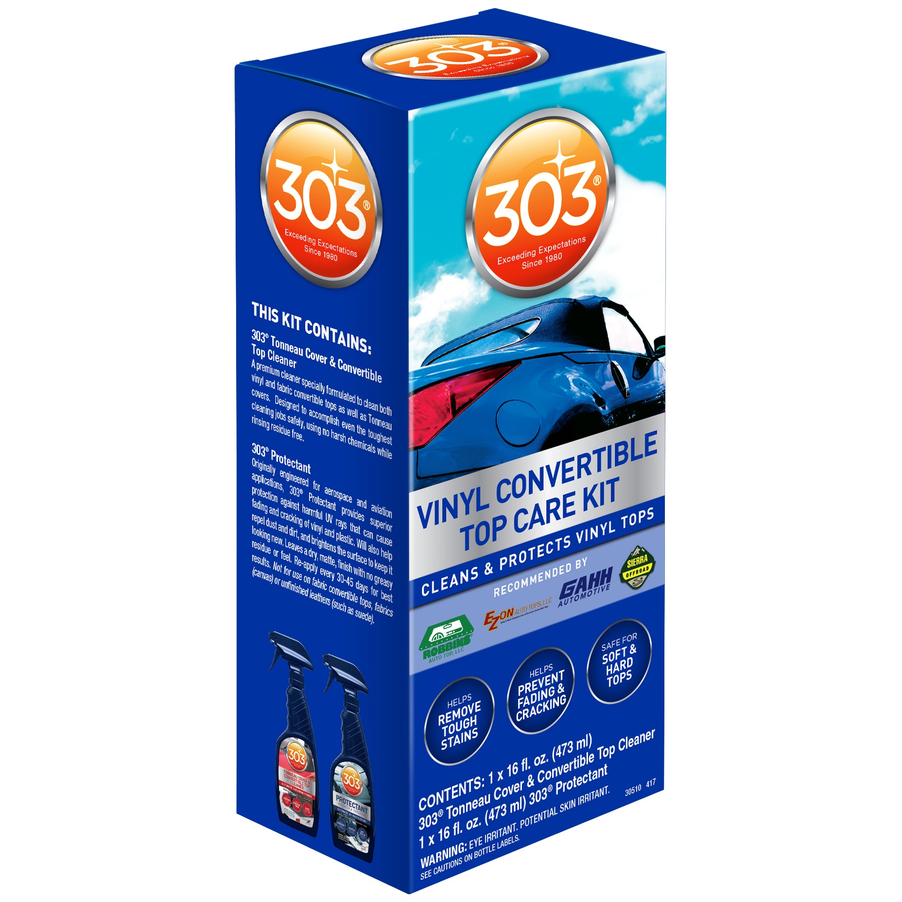 303 Convertible Vinyl Top Cleaning And Care Kit - Cleans And Protects Vinyl Tops