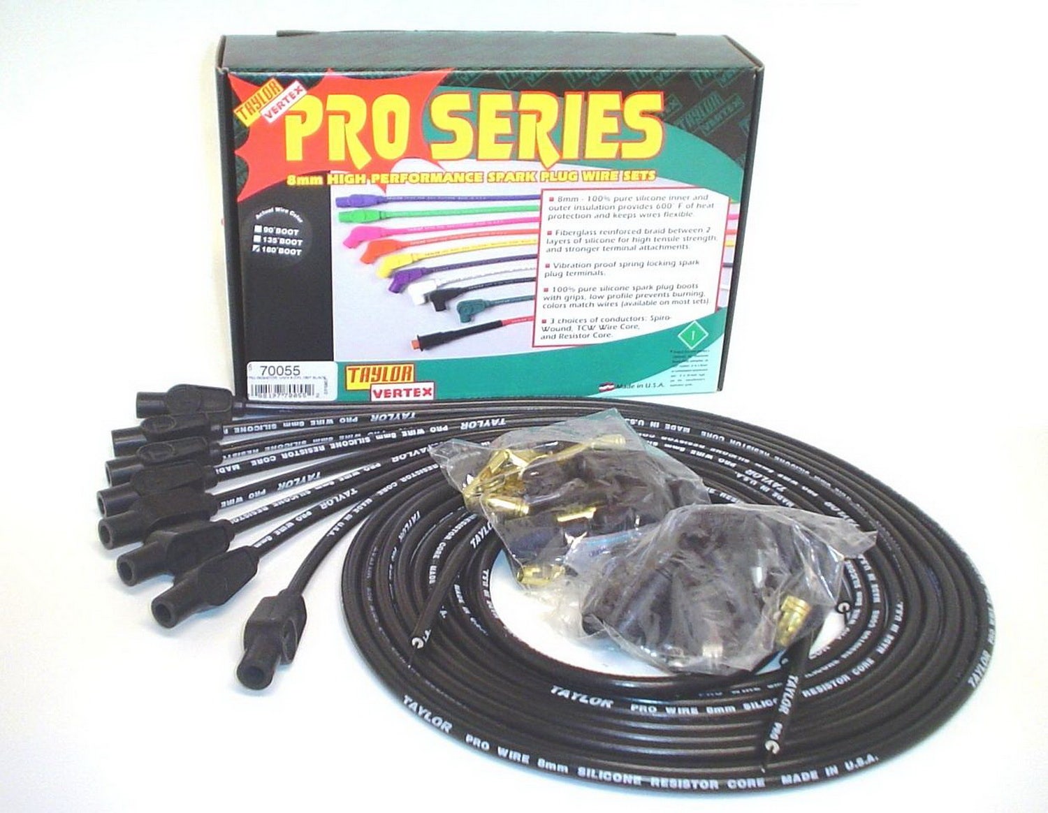 Taylor Cable 70055 8Mm Pro Wire Ignition Wire Set  66011 Exhaust Header Gasket