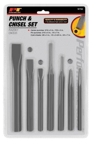Perform Tool W760 Punch & Chisel Set44; 7 Piece Perform Tool  Punch & Chisel