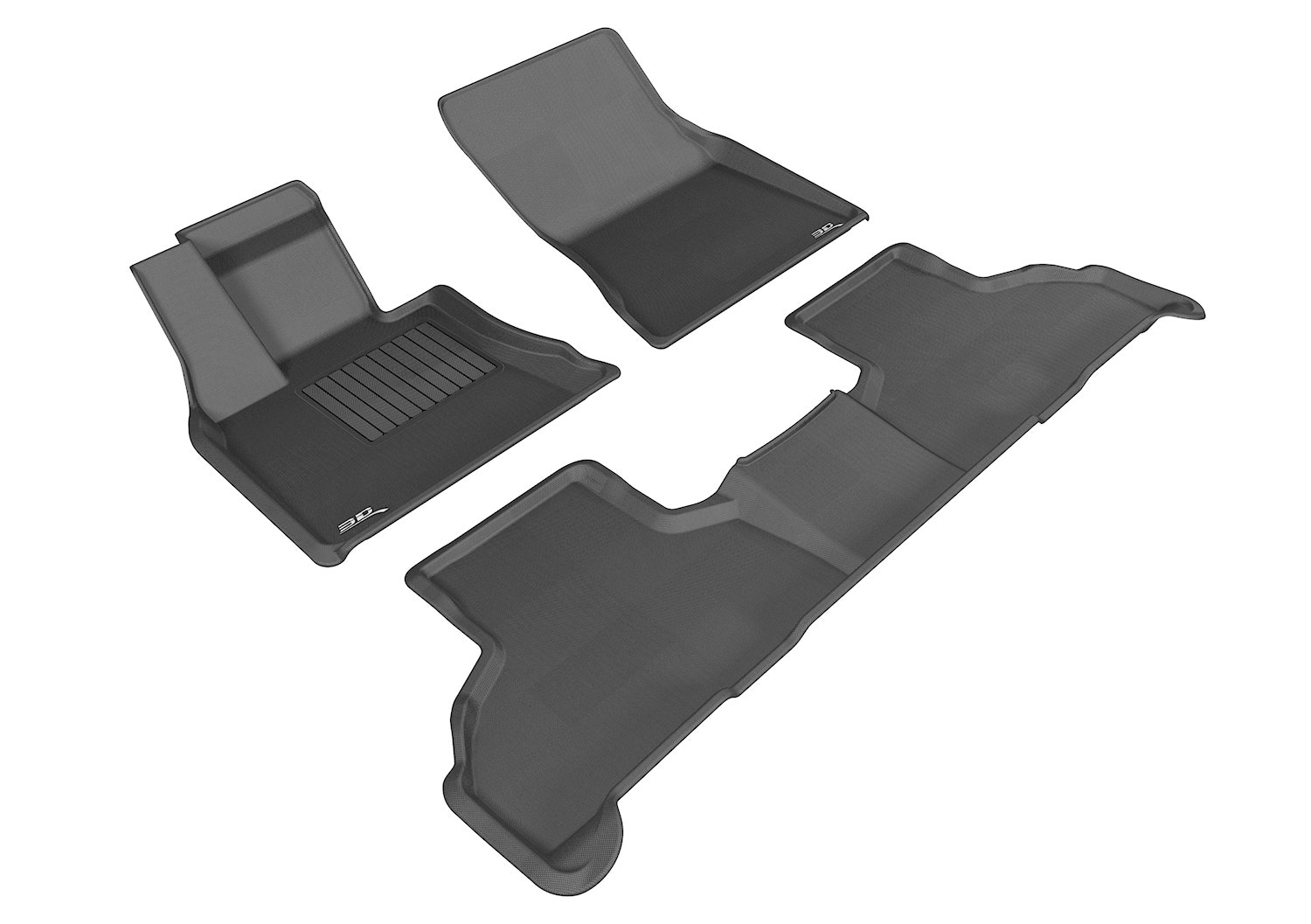 3D Kagu Floor Mat 2 Row Set Black 3D Kagu Floor Mat 2 Row Set Black