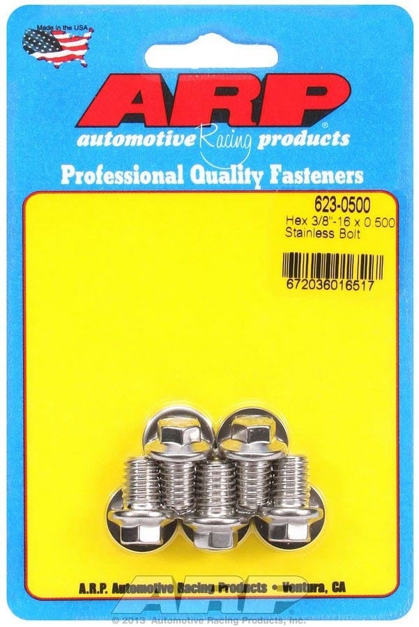 Arp 623-0500 Stainless Steel 3/8-16" Rh Thread 0.500" Uhl 6-Point Bolt With 3/8"