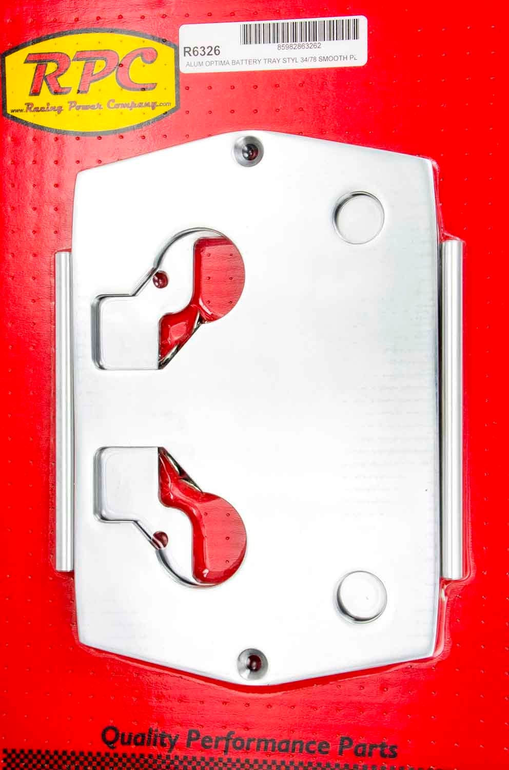 Racing Power Company R6326 Smooth Polished Aluminum Optima Battery Tray   Smooth