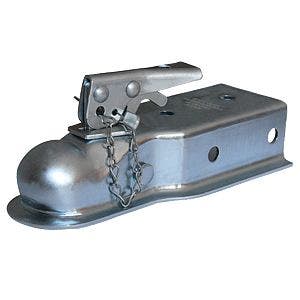 Husky 87075 2" Ball 3" Width 3,500 Lbs. Straight Coupler With Chain , Grey   2