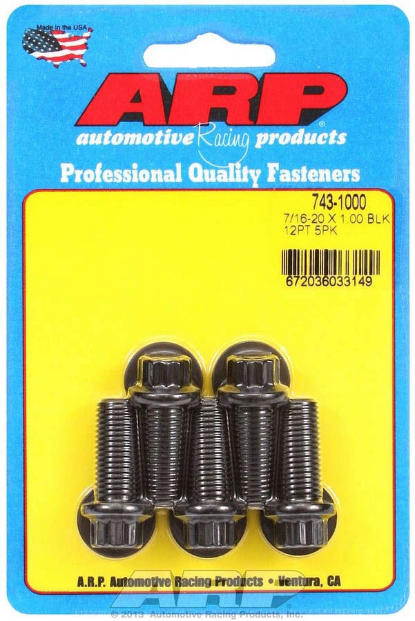 Arp 743-1000 7/16"-20 X 1.000 Uhl 12-Point Bolt Kit - 5 Piece Arp  7/16 -20 X