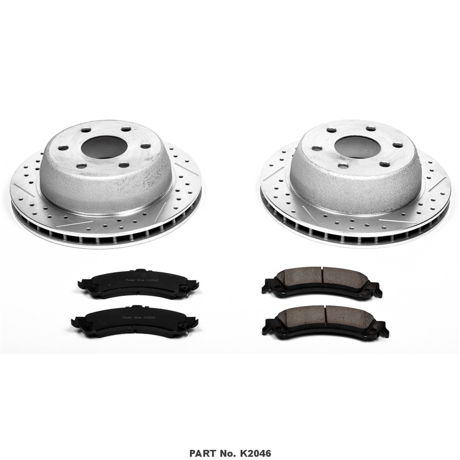 Power Stop K2046 Rear Z23 Carbon Fiber Brake Pads With Drilled & Slotted Brake