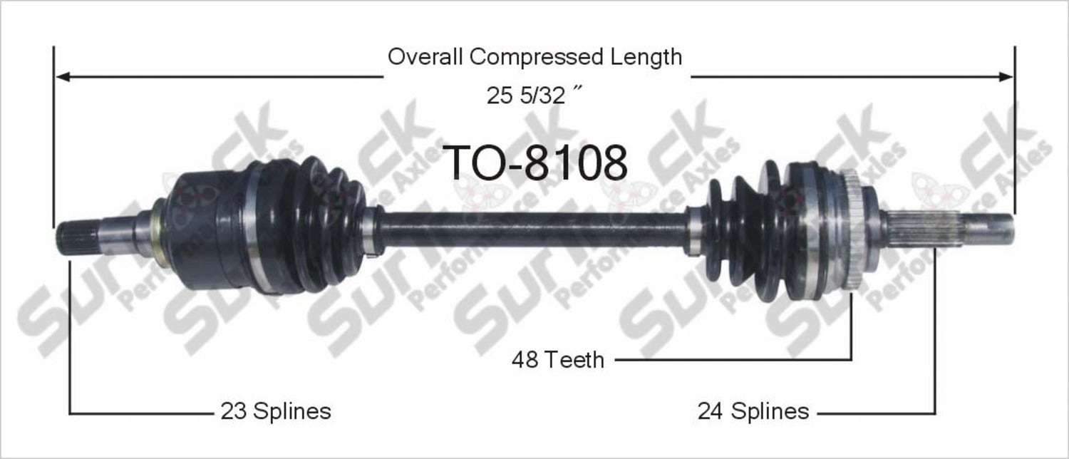 Trakmotive Cv Axle Shaft P/N:To-8108  Cv Axle Shaft P/N: