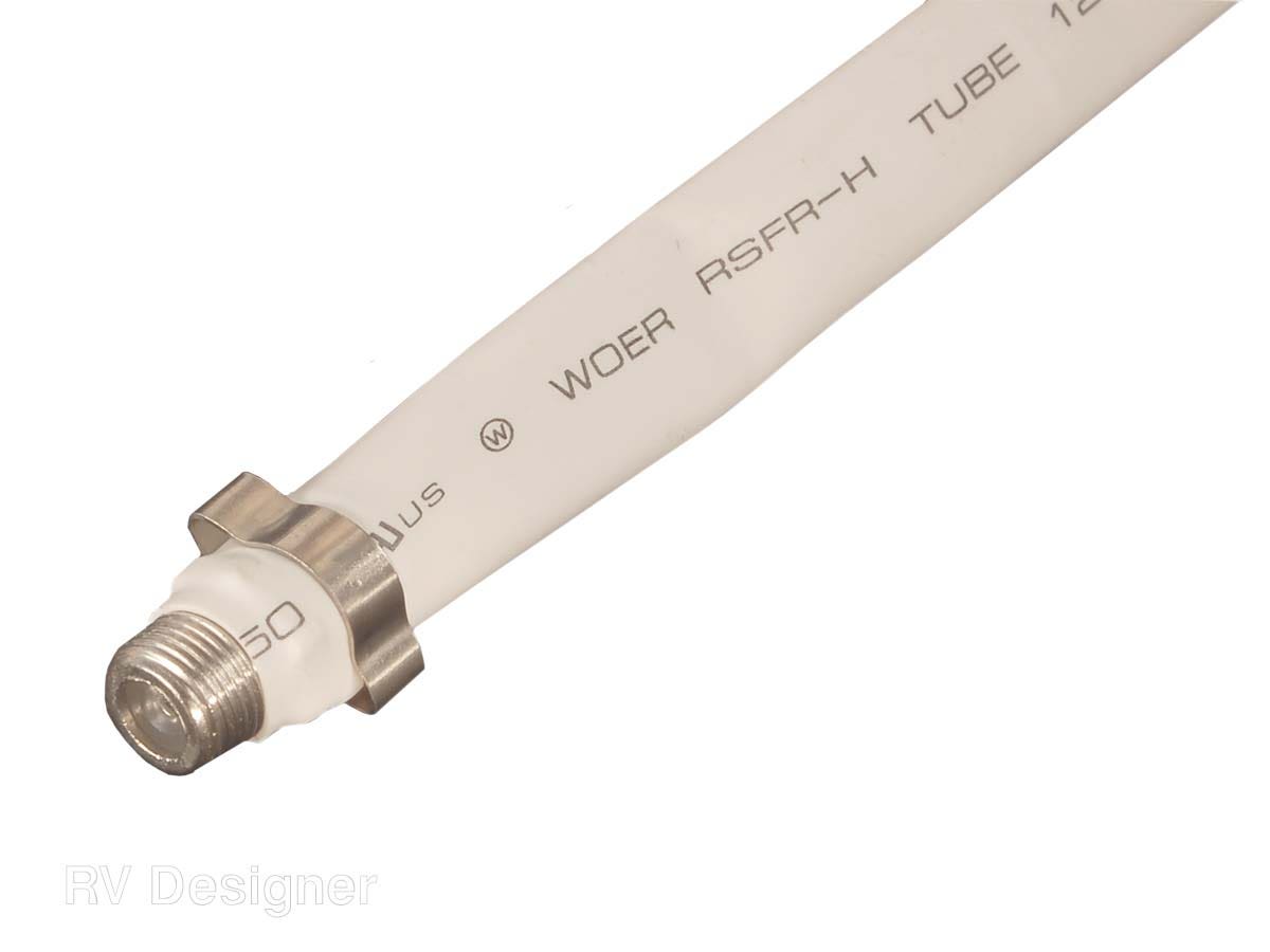 Rv Designer T265, Coax Cable, Flat, 8 Inch, White   Audio/ Video Cable; Use -