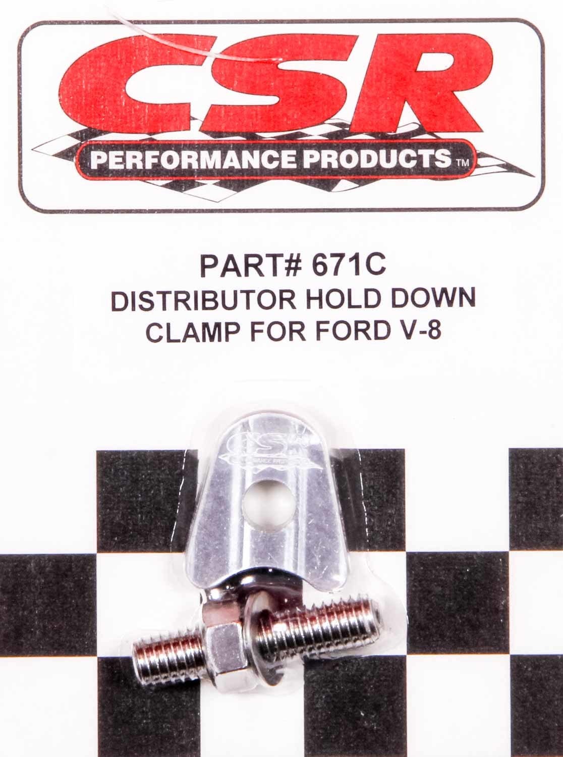 Csr Performance 671C Clear Distributor Hold-Down Clamp   Clear Distributor