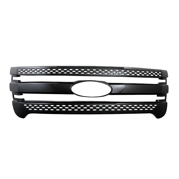 Front Grille Inserts Overlay Trim For 2011-2015 Ford Explorer -Chrome Snap On