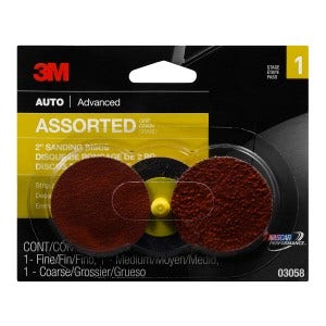 3M 03058 Regalite 2" Sanding Disc With 3 Assorted Grits   Regalite 2  Sanding