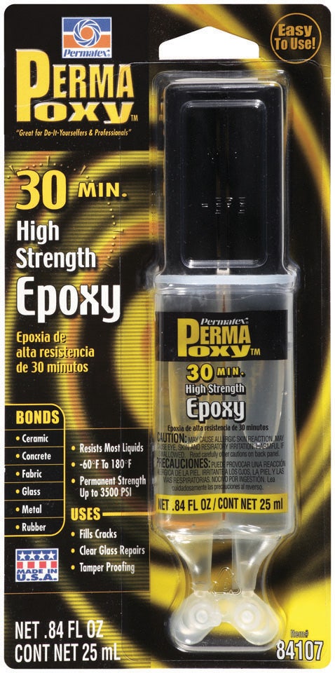 Permatex 84107 Permapoxy 30 Minute High Strength General Purpose Epoxy, 0.84 Oz.