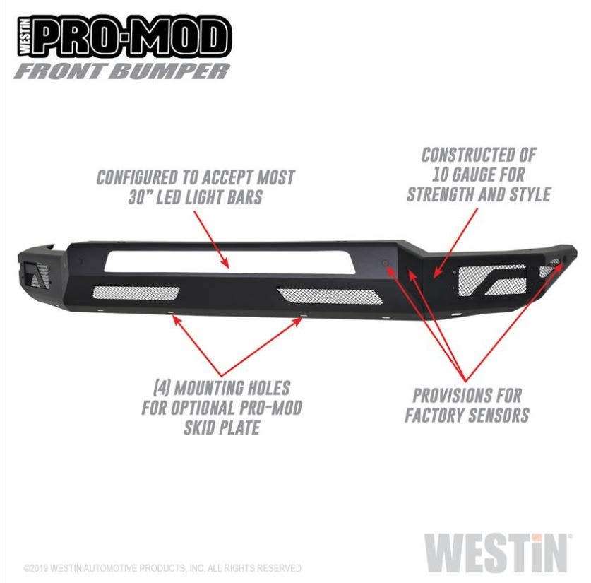 Westin Textured Black Pro-Mod Front Bumper 1500 2019 (Excl. 2019 Ram 1500
