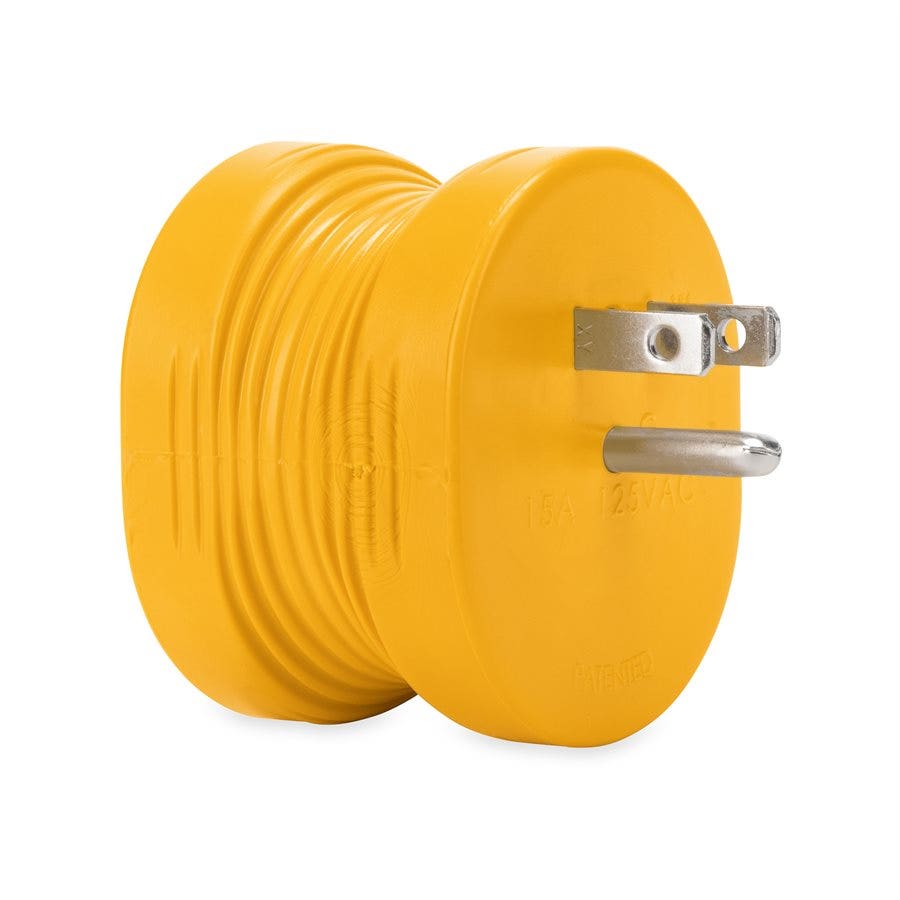 Camco 55232 30 Amp Male/15 Amp Female Adapter With Indicator Light  Power Grip