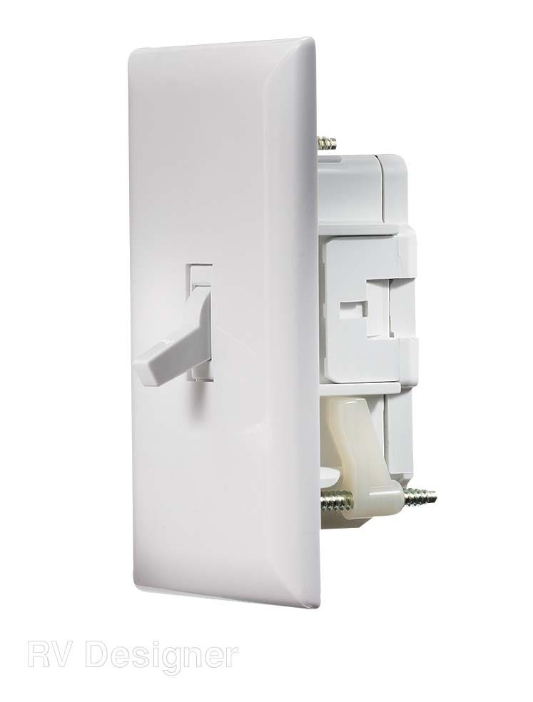 Rv Designer S821, Self Contained Wall Switch With Cover Plate, White, Ac