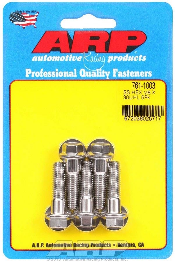 Arp 761-1003 Stainless Steel M8 X 1.25 Thread 30Mm Uhl 6-Point Bolt With 10Mm