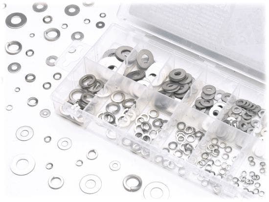 Performance Tool W5216 350Pc Sae Lock & Flat Washer Assortment   Fastener