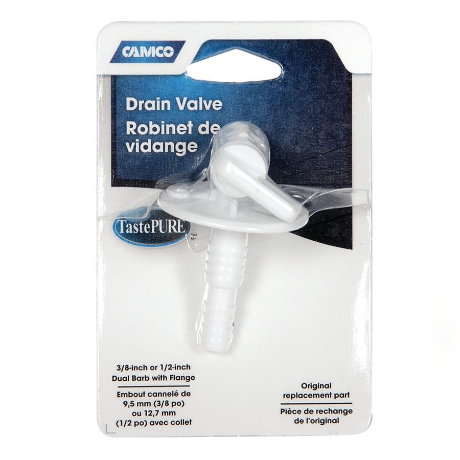 Camco 22223 Dual-Size Rv Drain Valves   Fresh Water Tank Drain Valve;