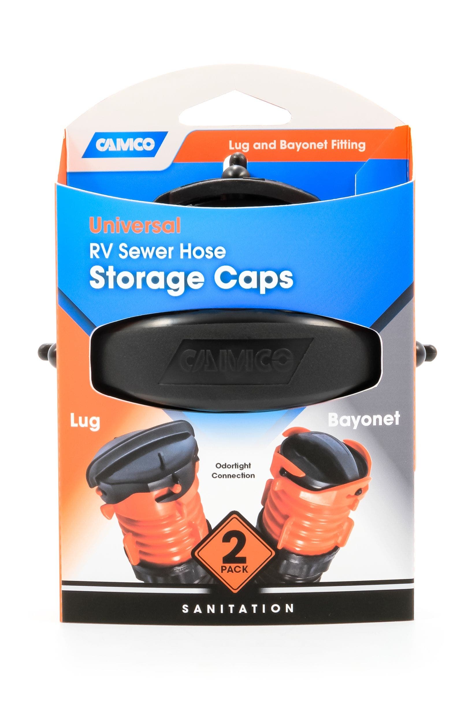Camco Rv Sewer Hose Storage Cap Set - Lug And Bayonet Caps   Allows You To Seal