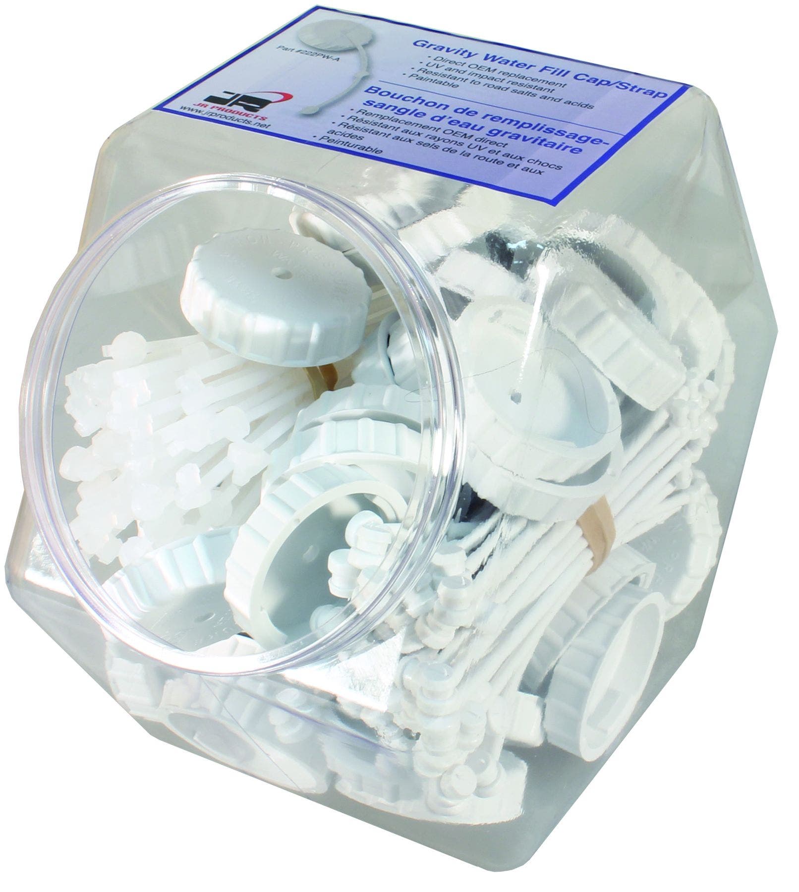 Jr Products 04-22205-D Cap & Strap Display White   Point Of Purchase Display;